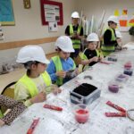 Uczniowie projektują mini ogród w słoiku.